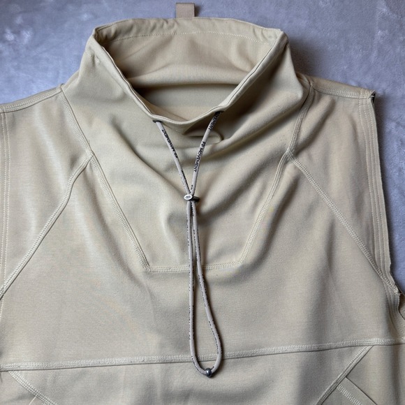 FP Movement Tops - FP Movement Free People Women Tan Sleeveless Cowl Neck Sweatshirt Pockets